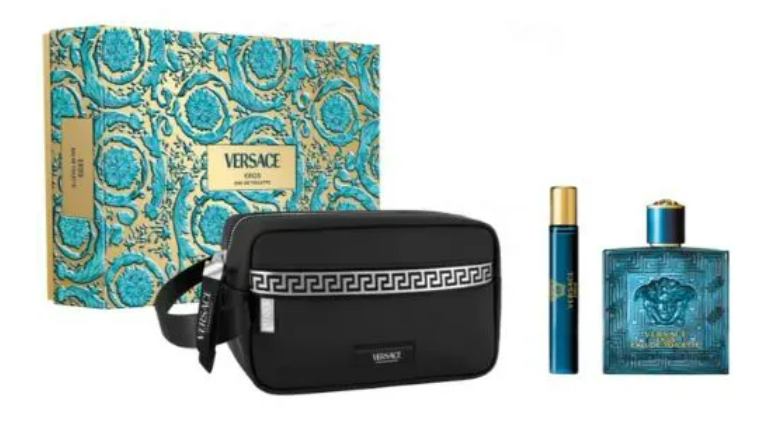 Kit Versace Eros EDT 100ml + Spray de Viagem 10ml + Necessaire -